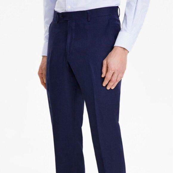 Tommy Hilfiger Mens Modern Fit Pure Linen Suit Pants Navy Size 35W x 32L NWT - Picture 2 of 5